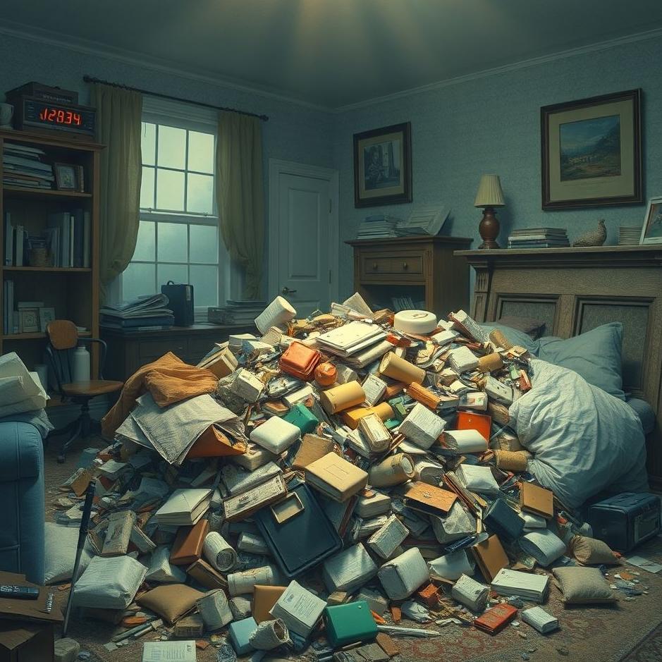 Dream : A pile of garbage at home in a dream