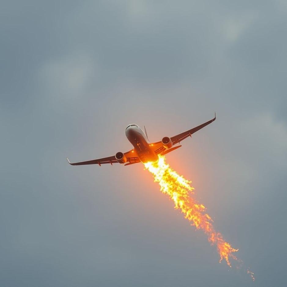 Dream : A plane burning down in the air in a dream