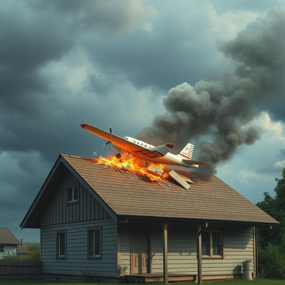 Dream : A plane crash on the roof of your house in a dream