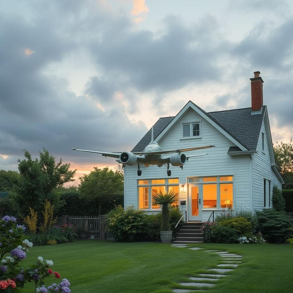 Dream : A plane landing in the garden of the house in a dream