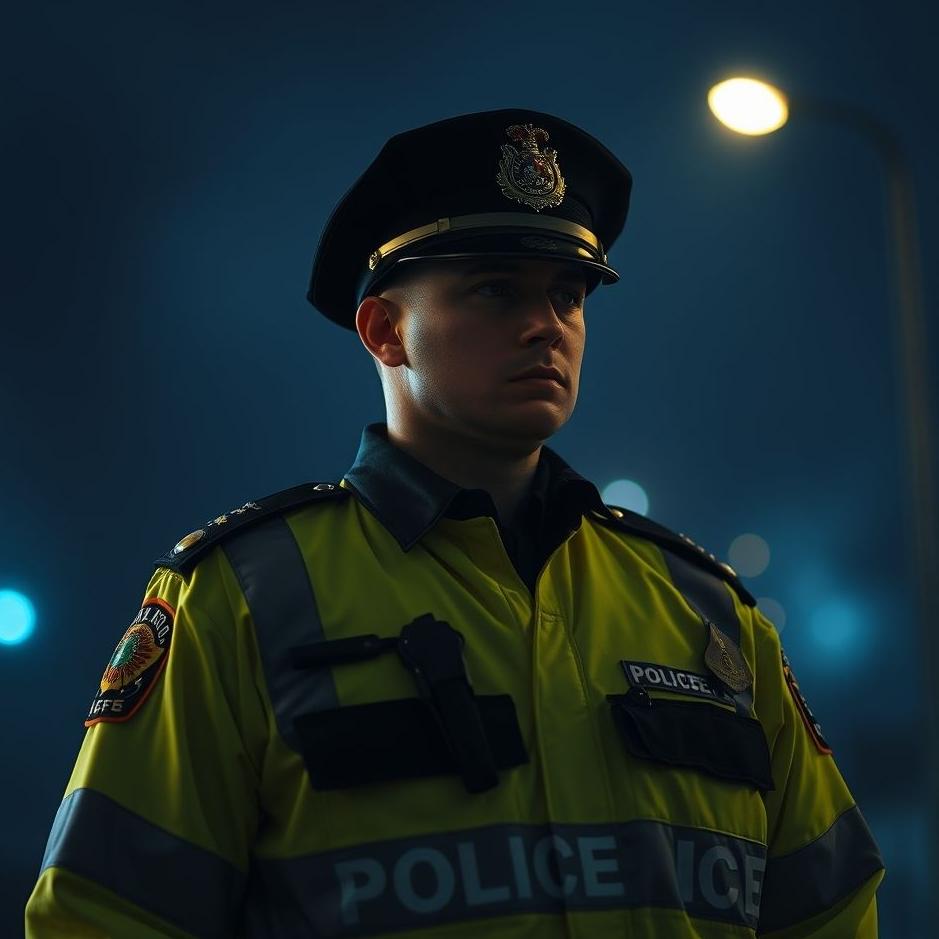 Dream : A police officer at night in a dream