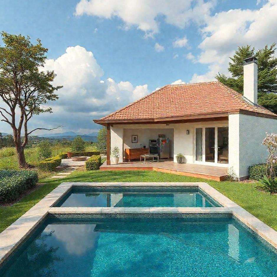 Dream : A pool in the garden of the house in a dream