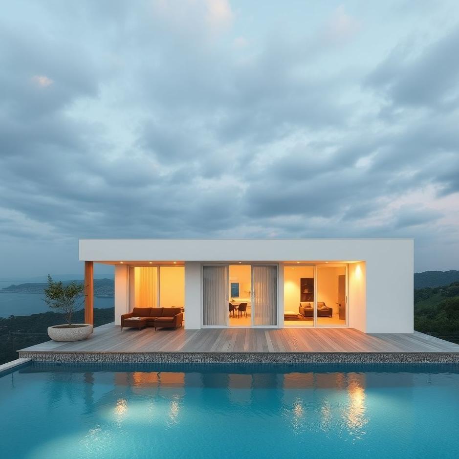 Dream : A pool on the roof of the house in a dream