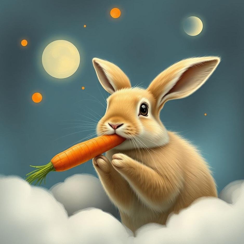 Dream : A rabbit eating carrots in a dream