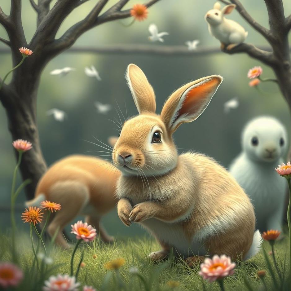 Dream : A rabbit in a zoo in a dream
