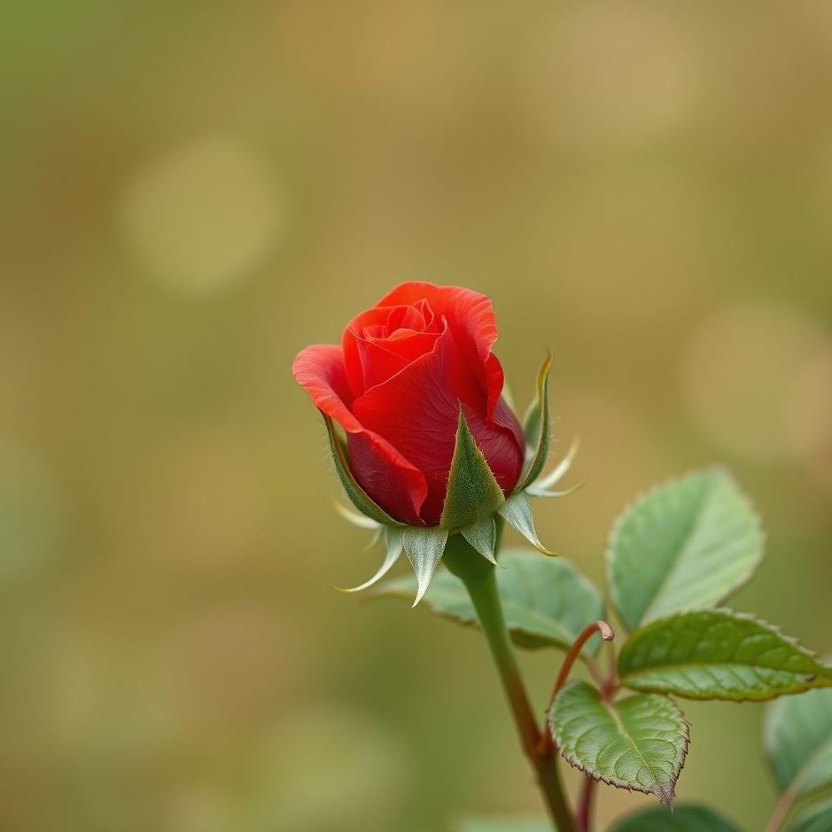 Dream : A red rosebud in a dream