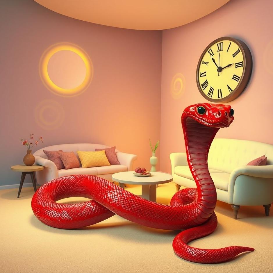 Dream : A red snake at home in a dream