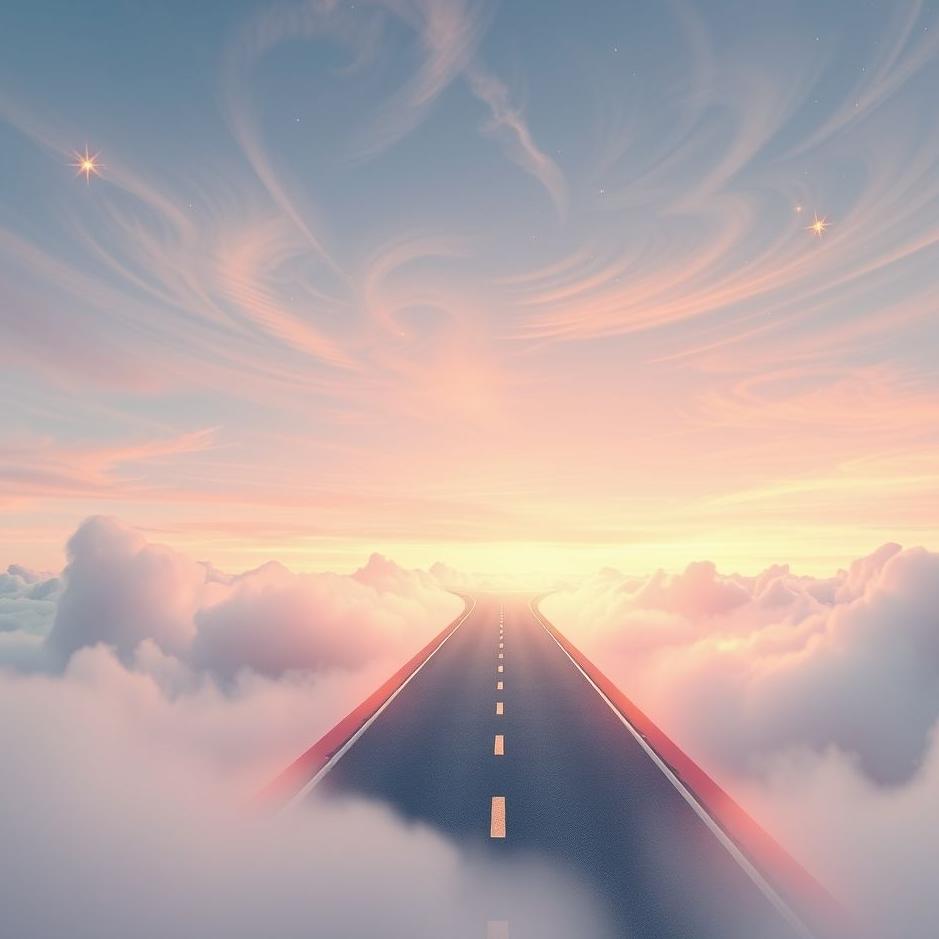 Dream : A road in the sky in a dream