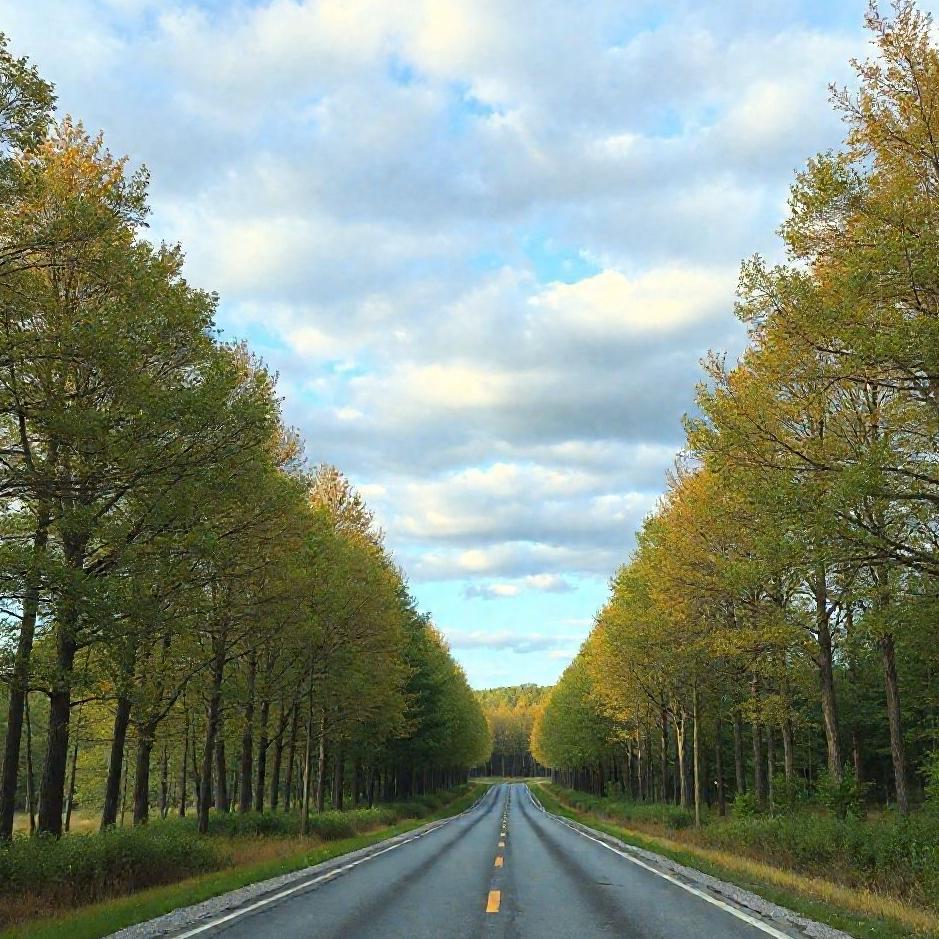 Dream : A road with trees on both sides in a dream