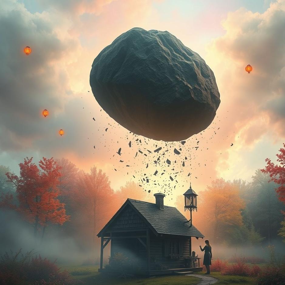 Dream : A rock fall on a house in a dream