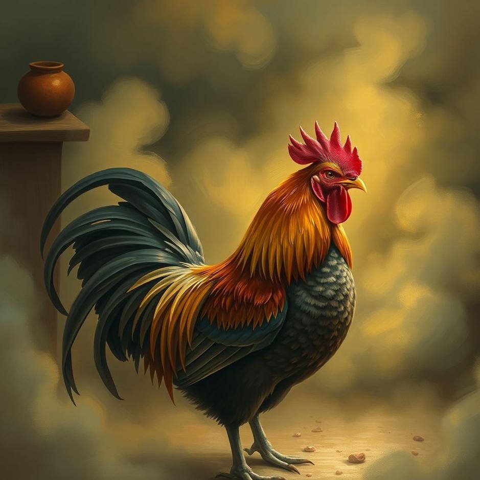 Dream : A rooster at home in a dream