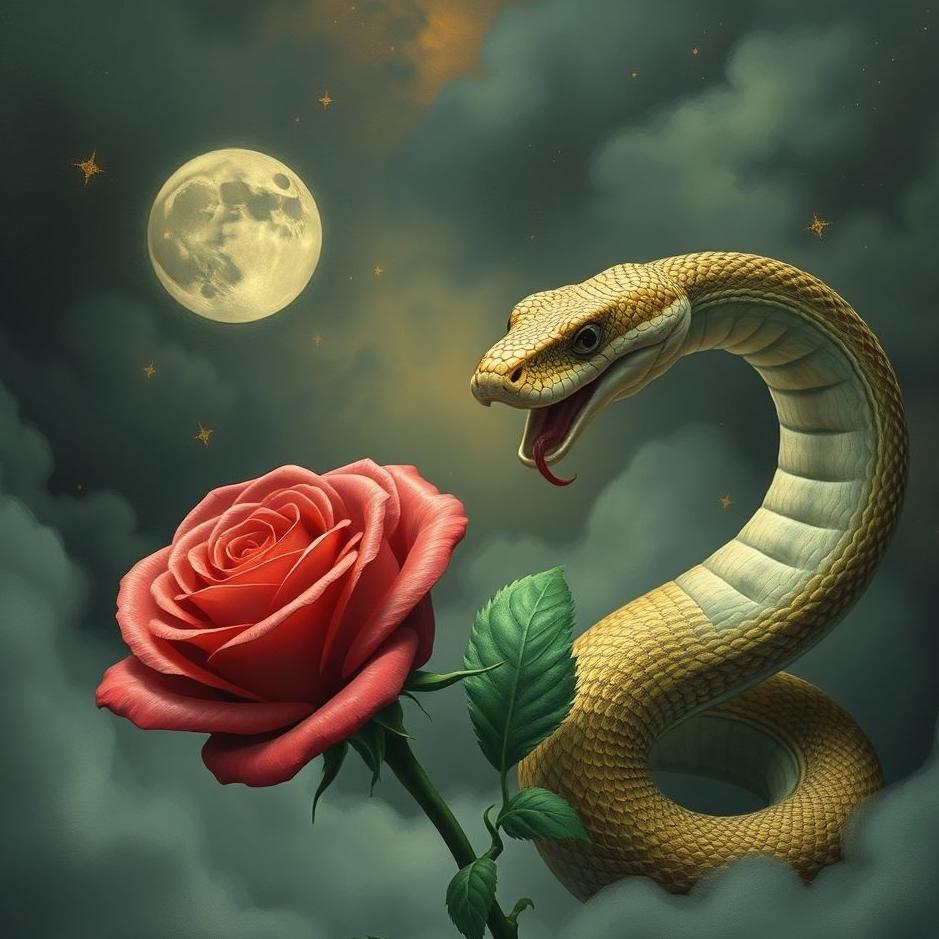 Dream : A rose and a snake in a dream