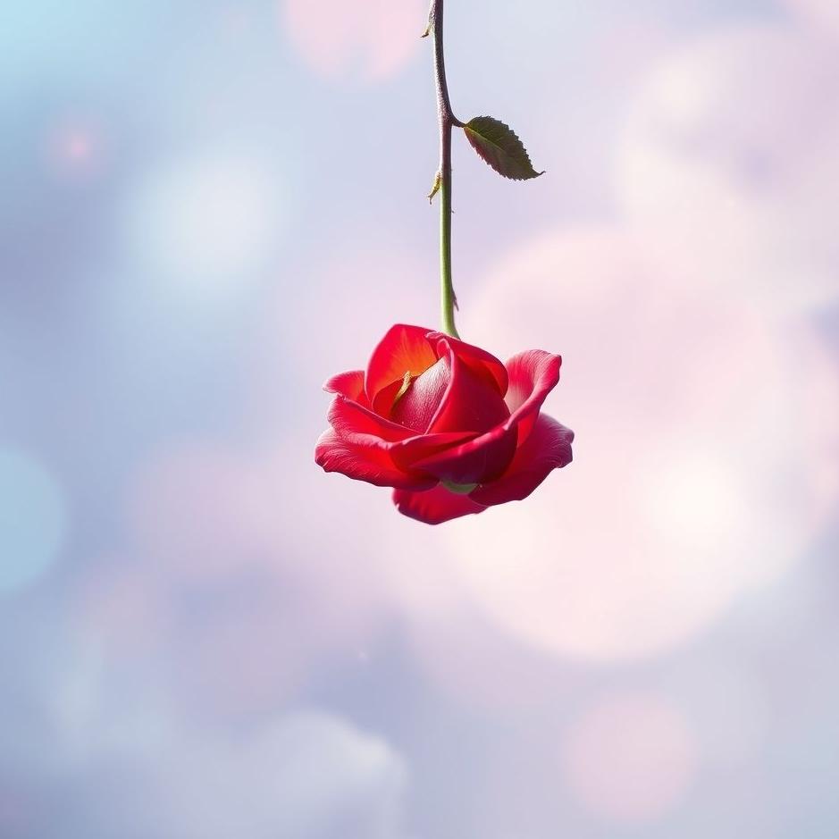 Dream : A rose falling in a dream