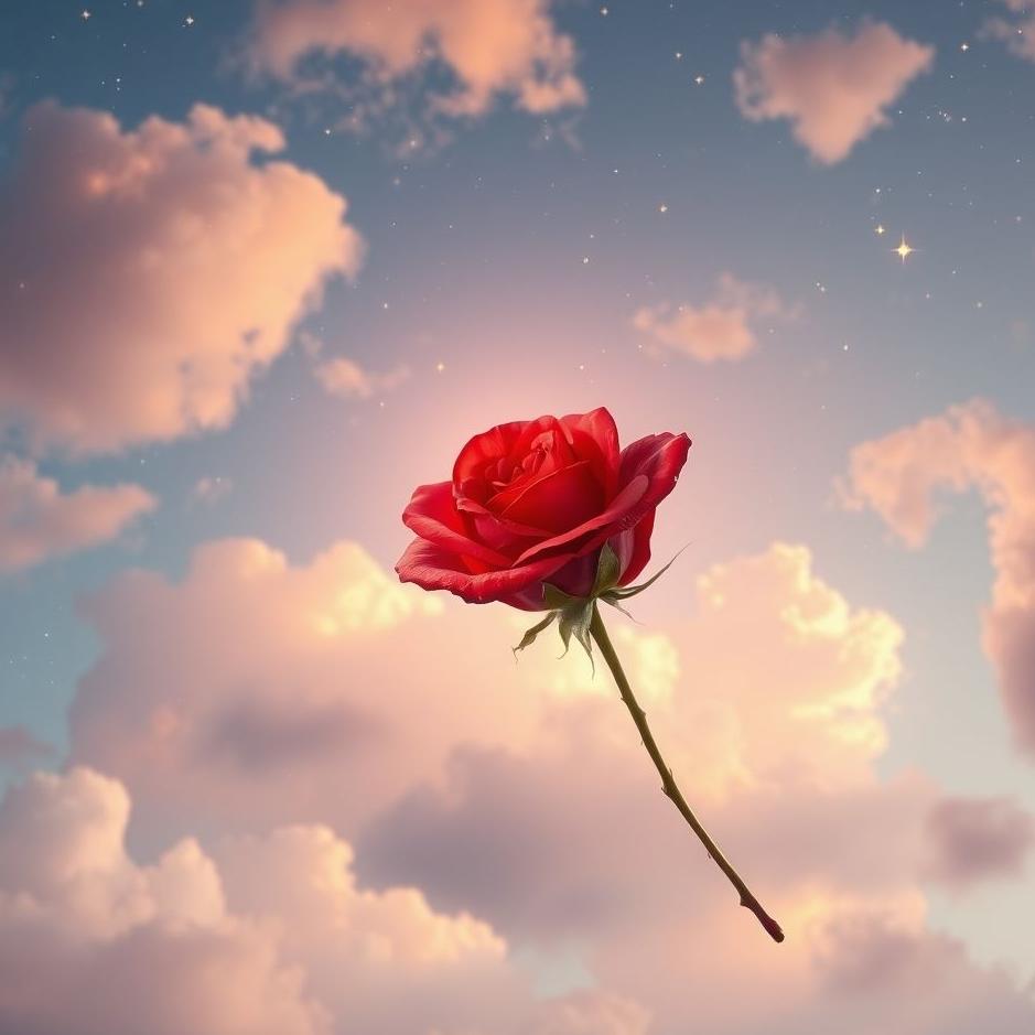 Dream : A rose in the sky in a dream