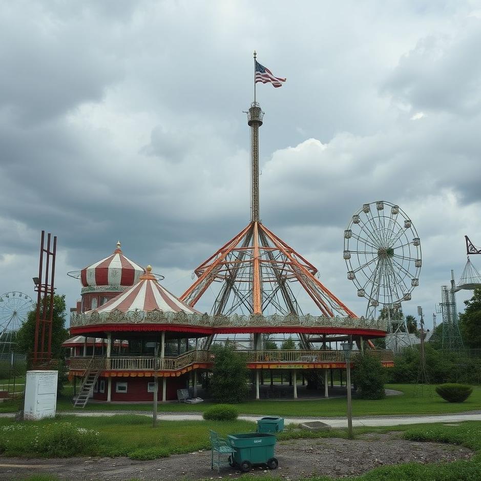 Dream : A ruined amusement park in a dream
