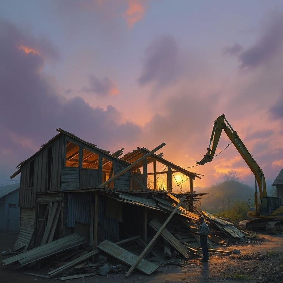 Dream : A shanty house being demolished in a dream
