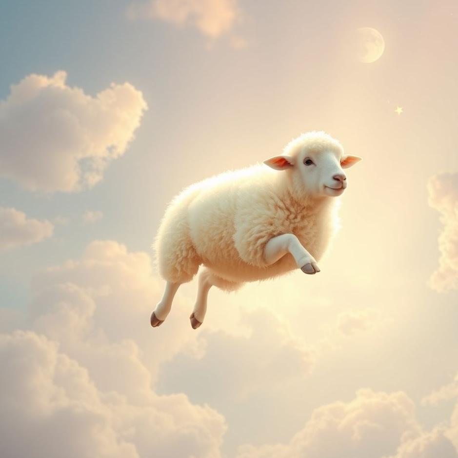 Dream : A sheep flying in the air in a dream