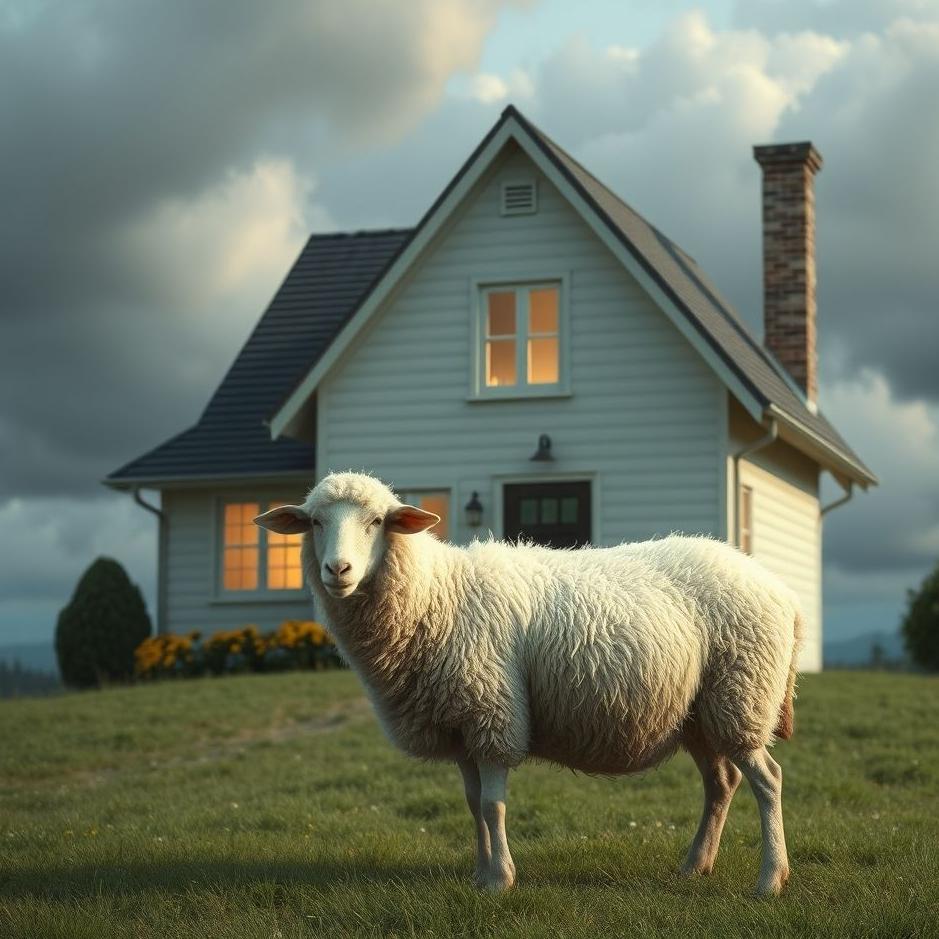 Dream : A sheep in front of the house in a dream
