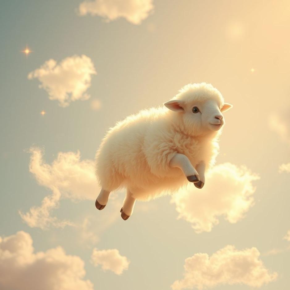 Dream : A sheep in the sky in a dream