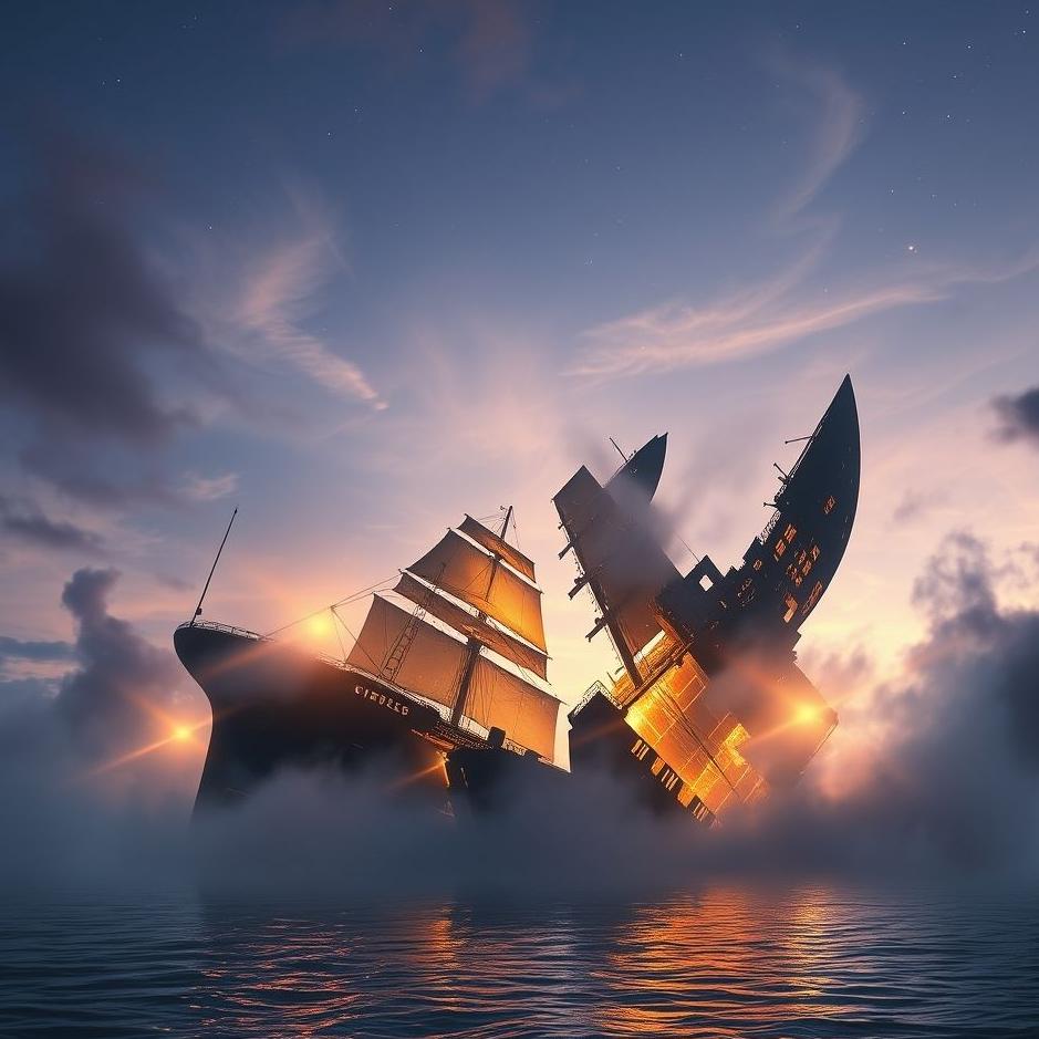 Dream : A ship split in two in a dream