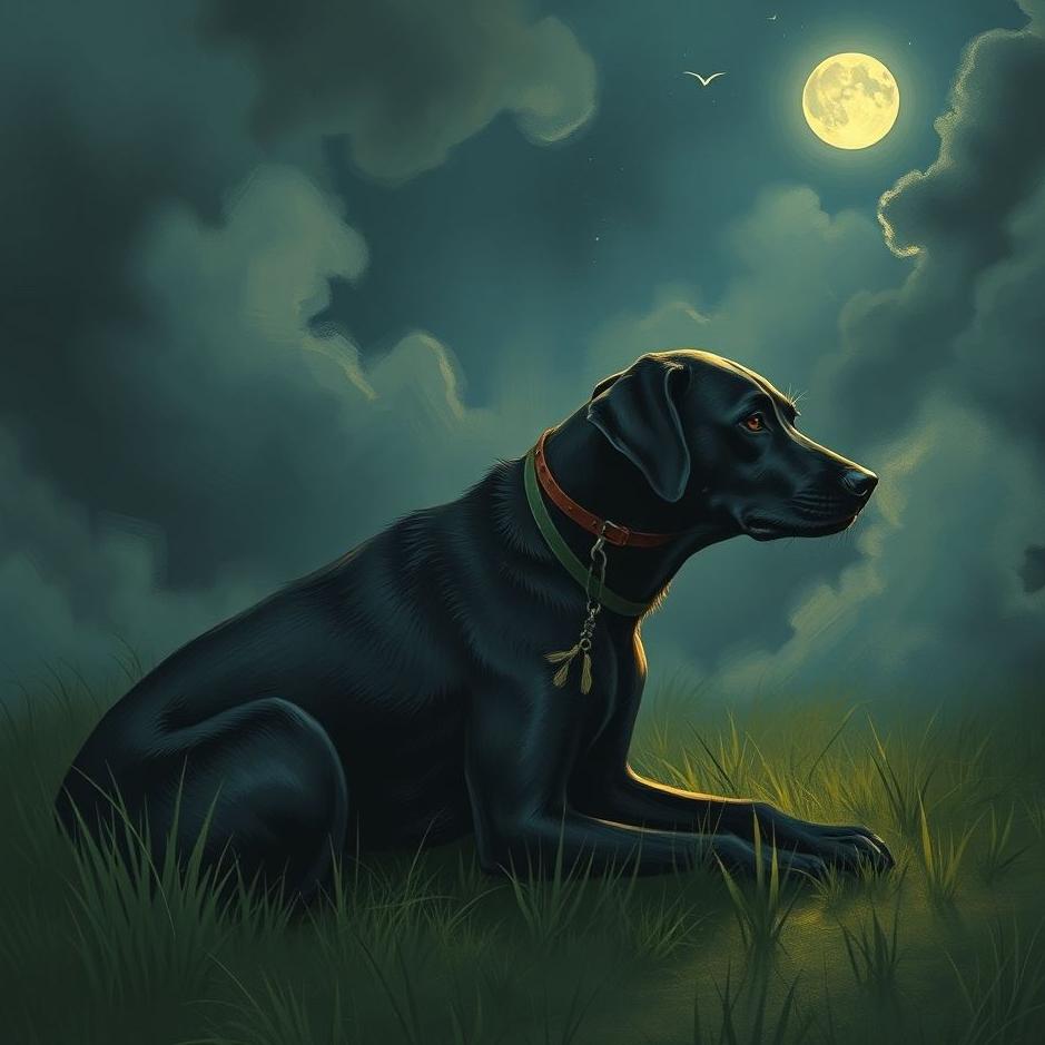 Dream : A sick black dog in a dream
