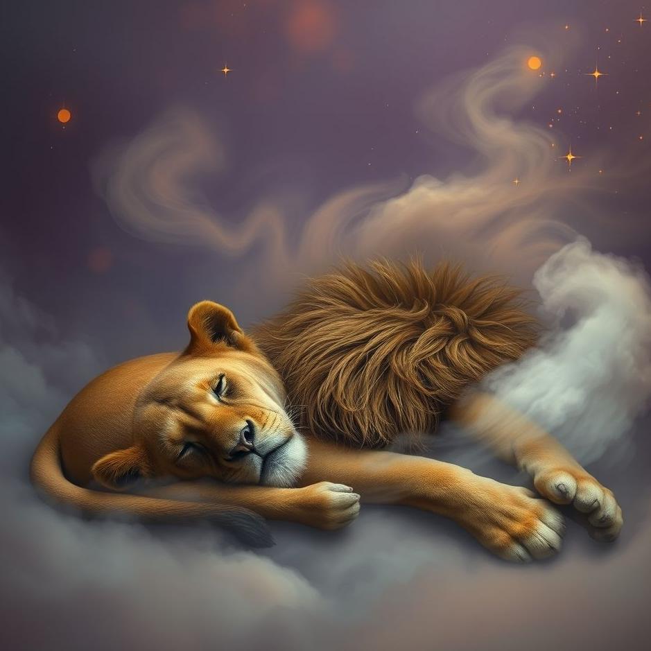 Dream : A sick lion in a dream