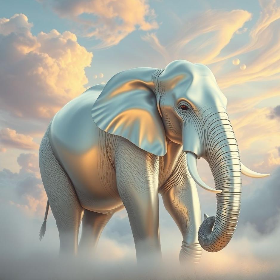 Dream : A silver elephant in a dream