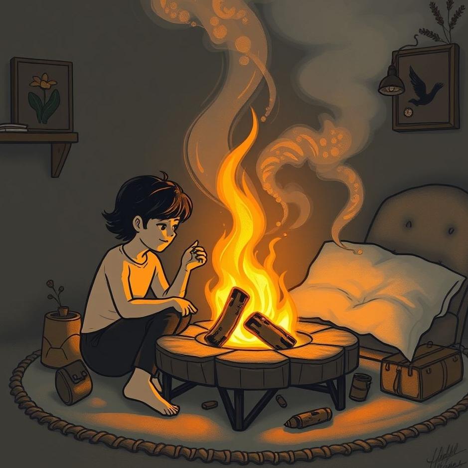 Dream : A smokeless fire at home in a dream