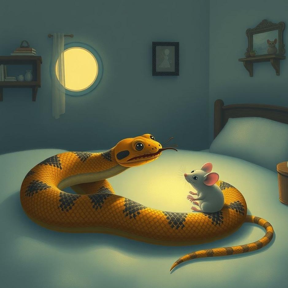 Dream : A snake and a mouse at home in a dream