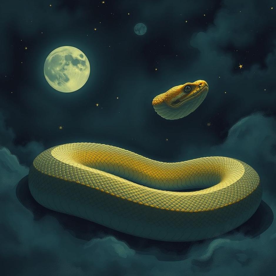 Dream : A snake at night in a dream