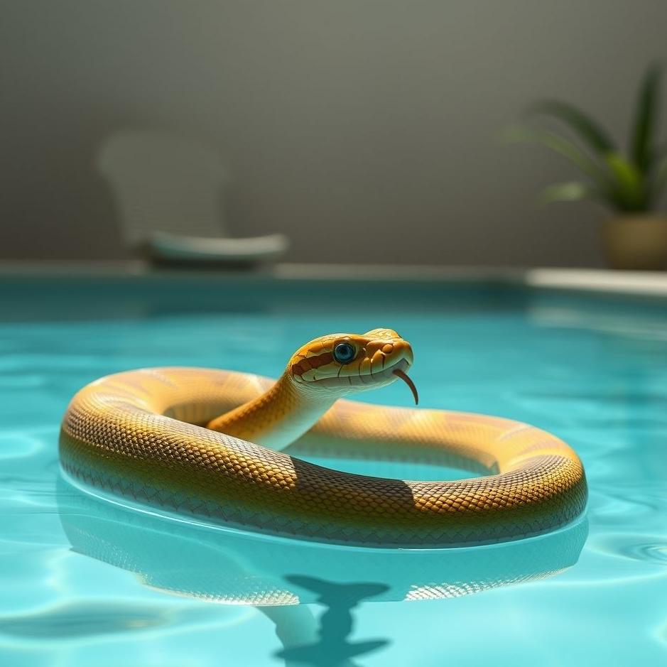 Dream : A snake by the pool in a dream