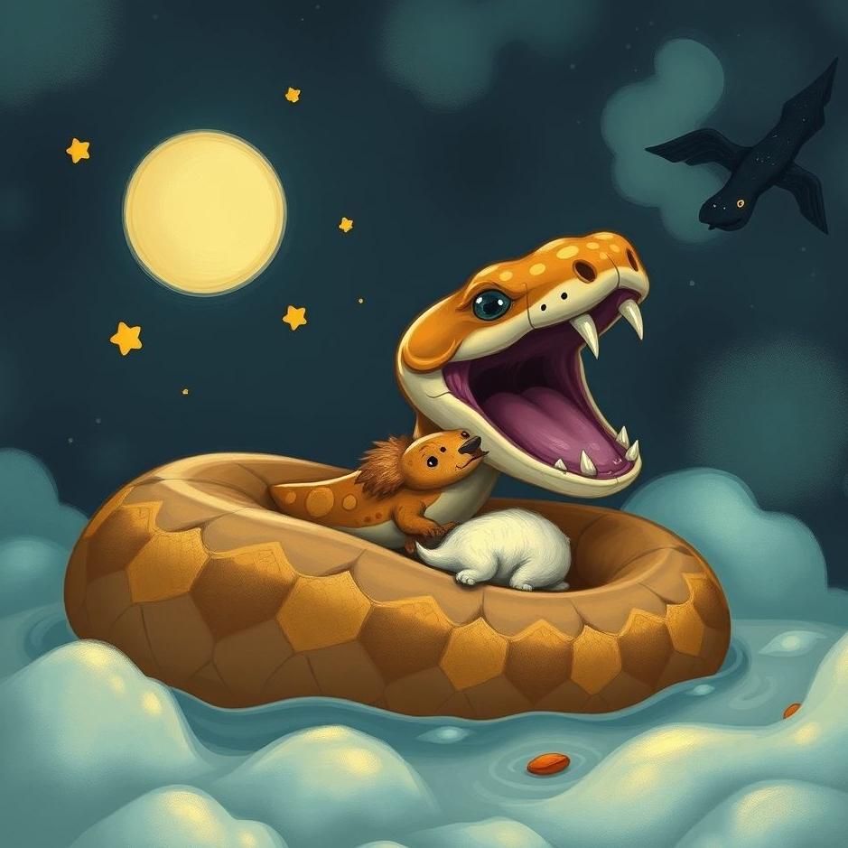 Dream : A snake eating an animal in a dream