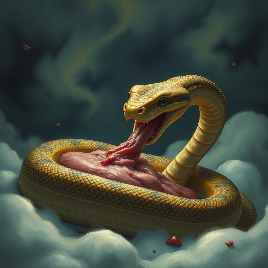 Dream Dictionary : A snake eating meat in a dream
