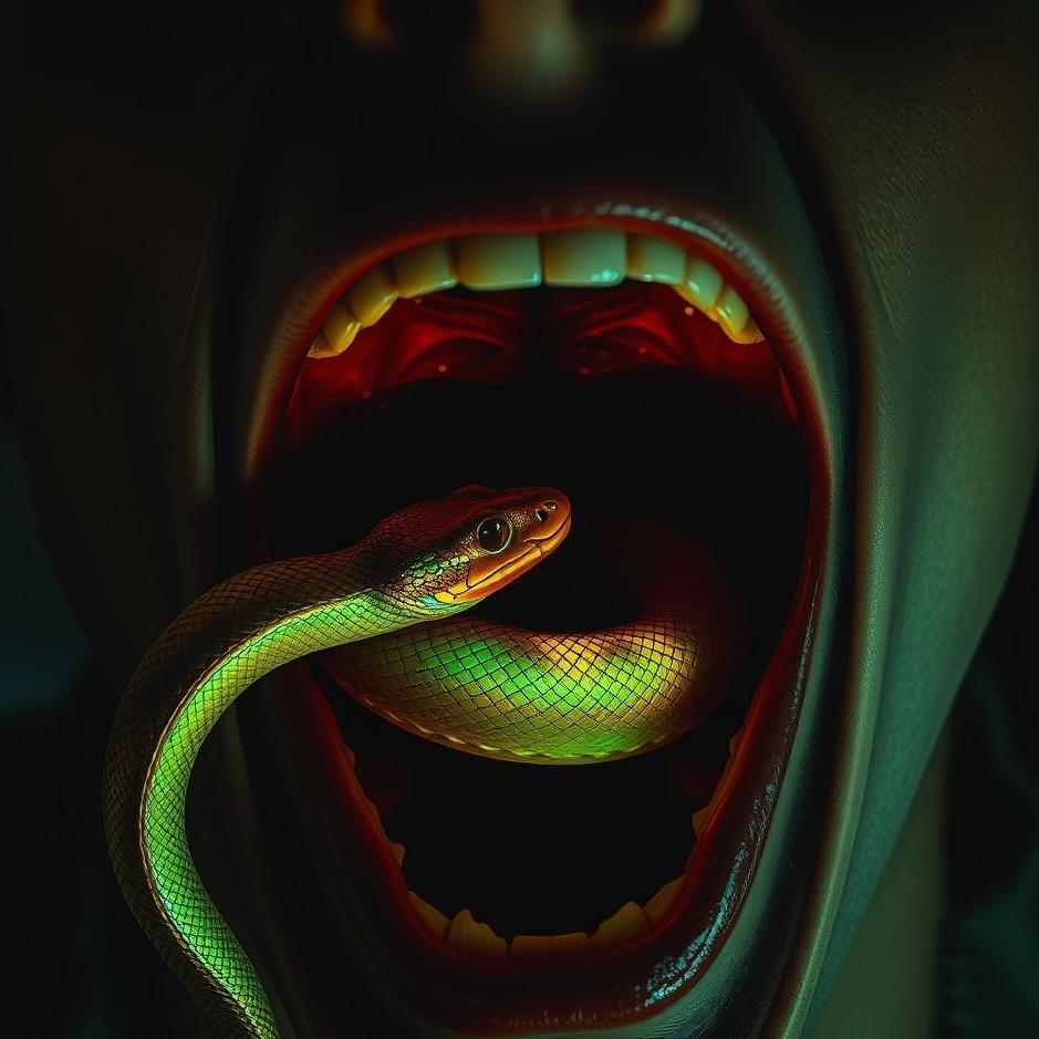 Dream : A snake entering the throat 