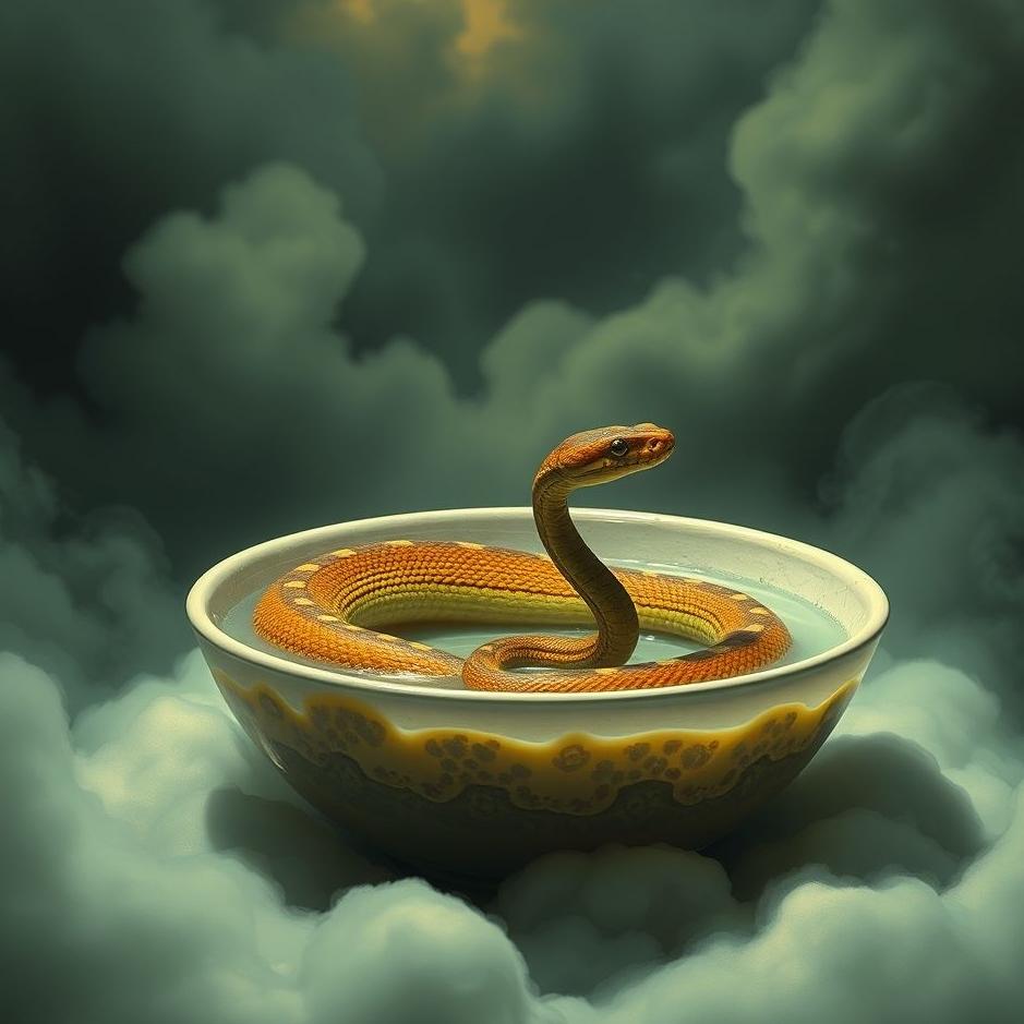 Dream : A snake in a bowl in a dream