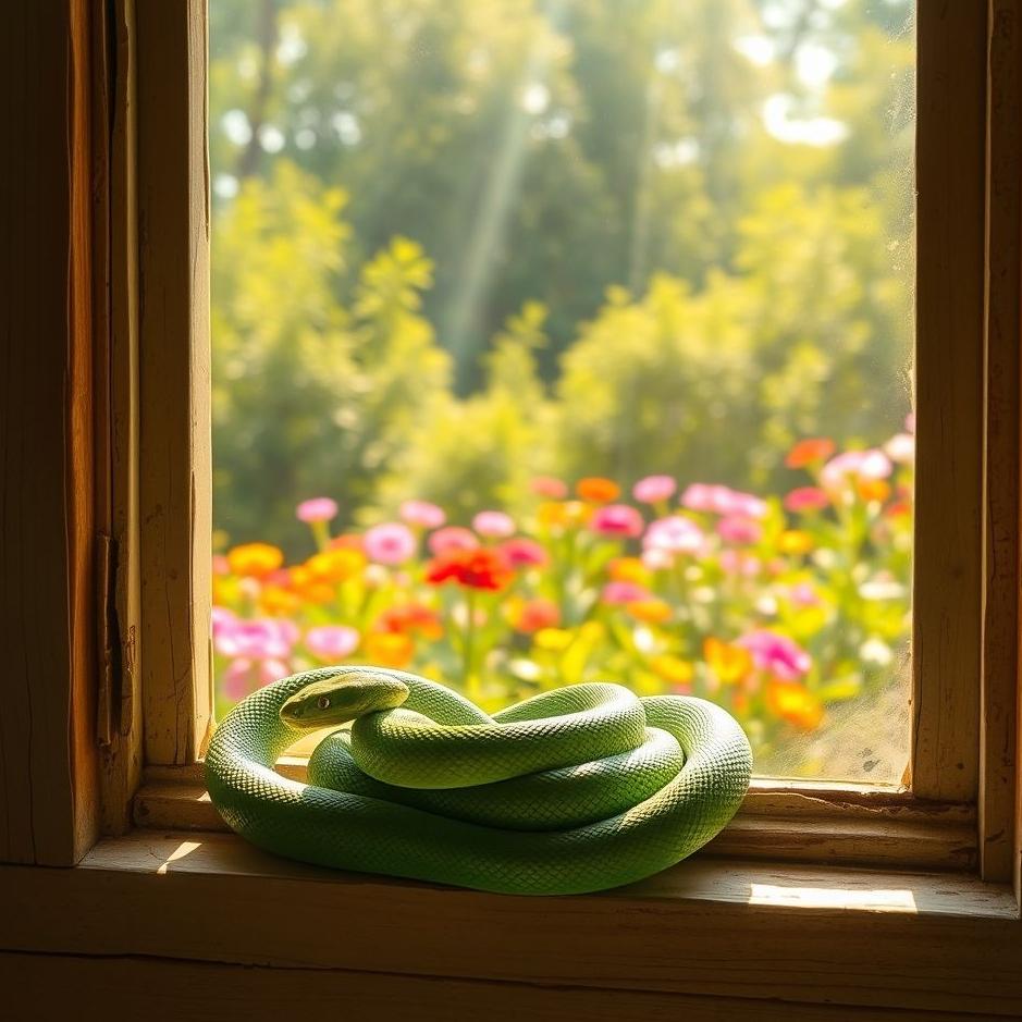 Dream : A snake in a window 