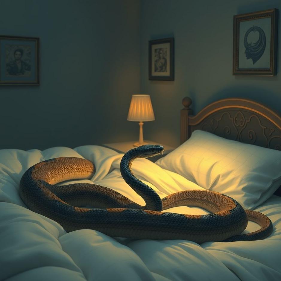 Dream : A snake in bed at home in a dream