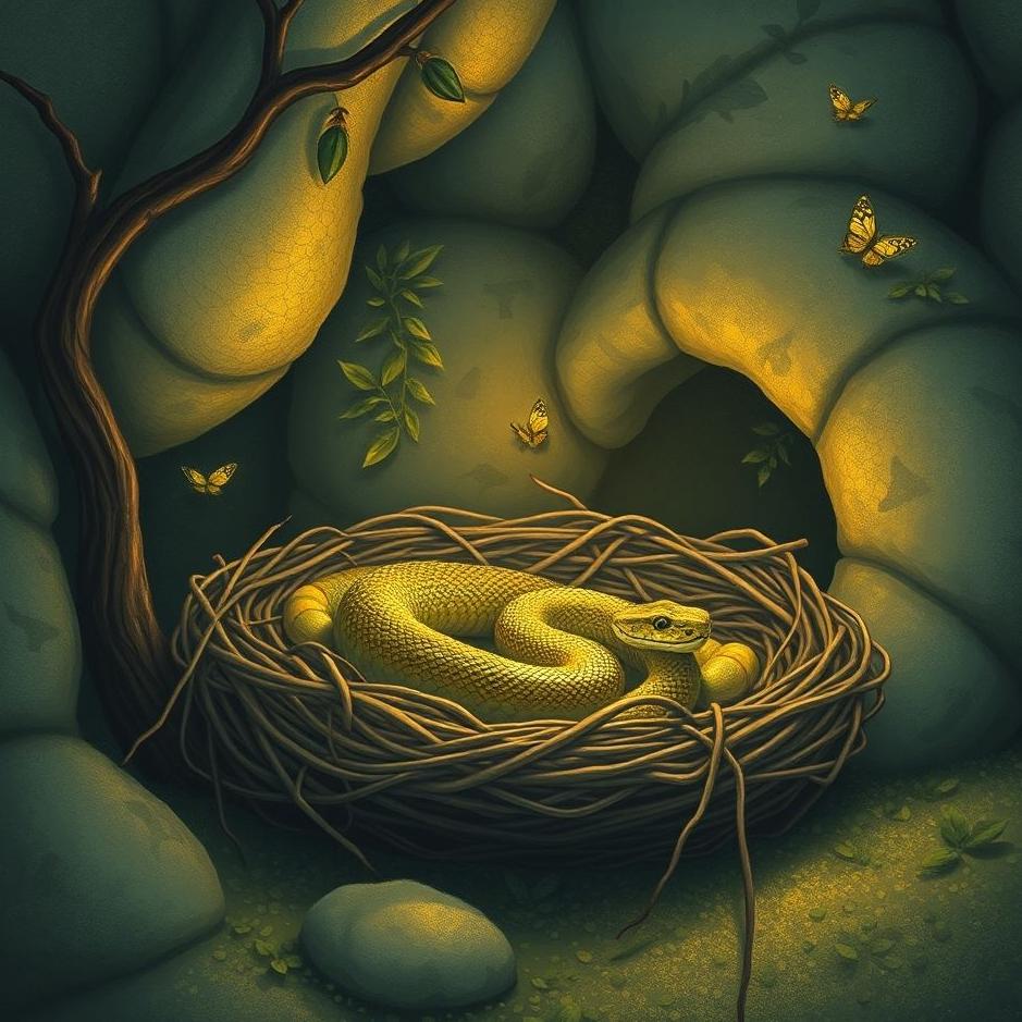 Dream : A snake nest at home in a dream