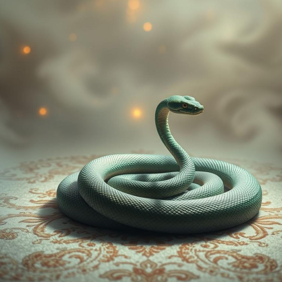 Dream : A snake on a carpet in a dream