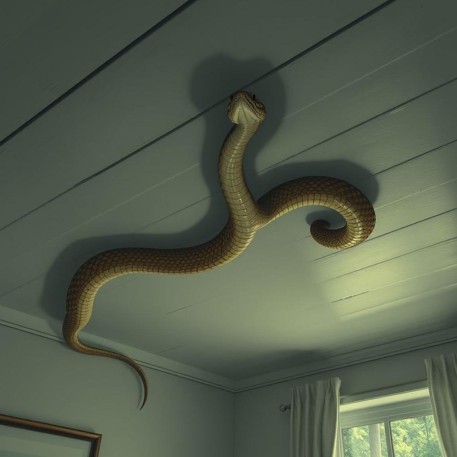 Dream : A snake on the ceiling of the house in a dream