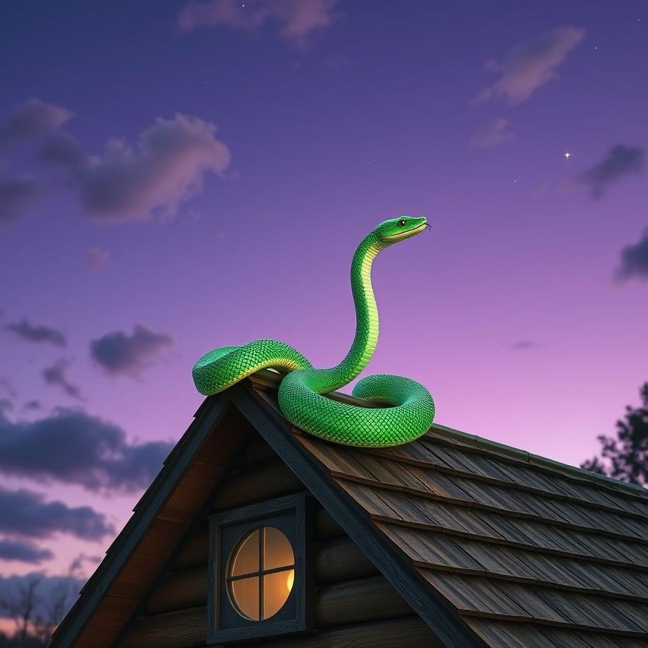 Dream : A snake on the roof of the house in a dream
