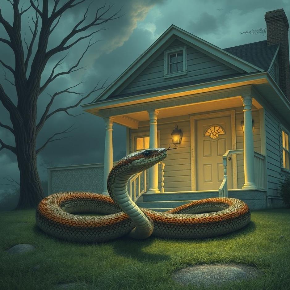 Dream : A snake outside the house in a dream