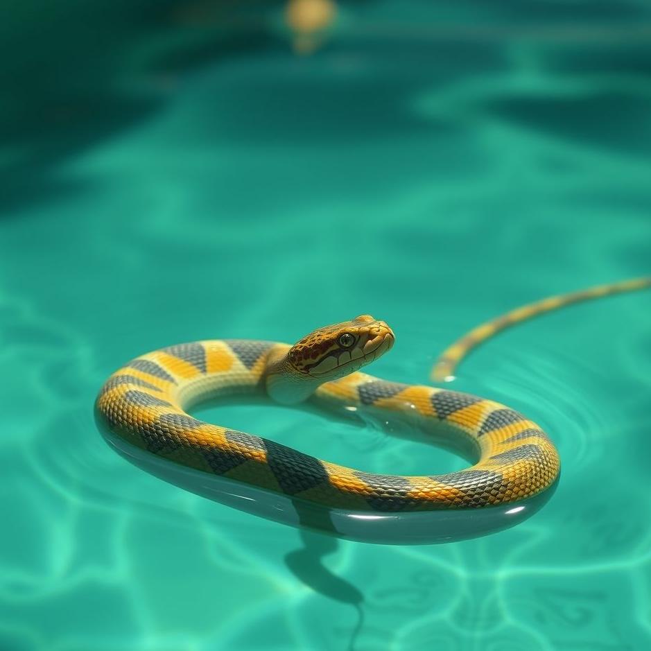 Dream : A snake swimming in a pool in a dream