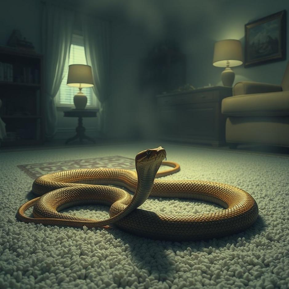 Dream : A snake under the carpet at home in a dream