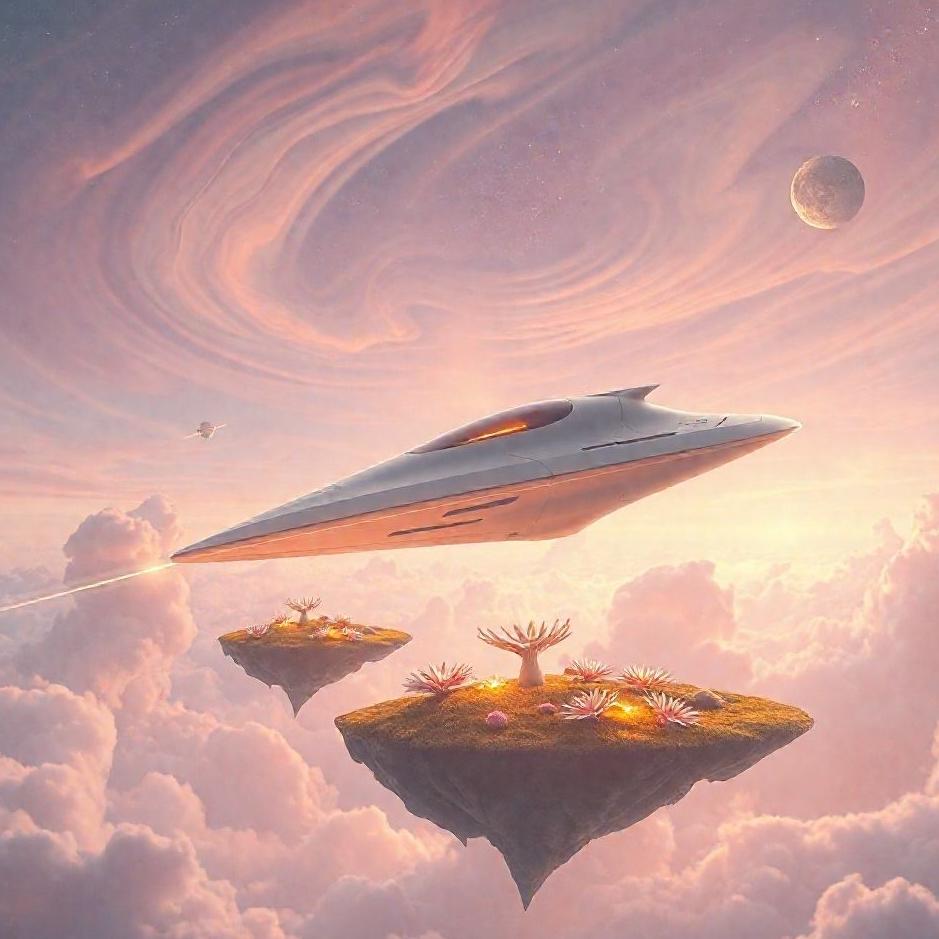 Dream : A spaceship in the sky in a dream