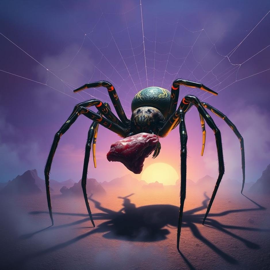 Dream : A spider eating meat in a dream