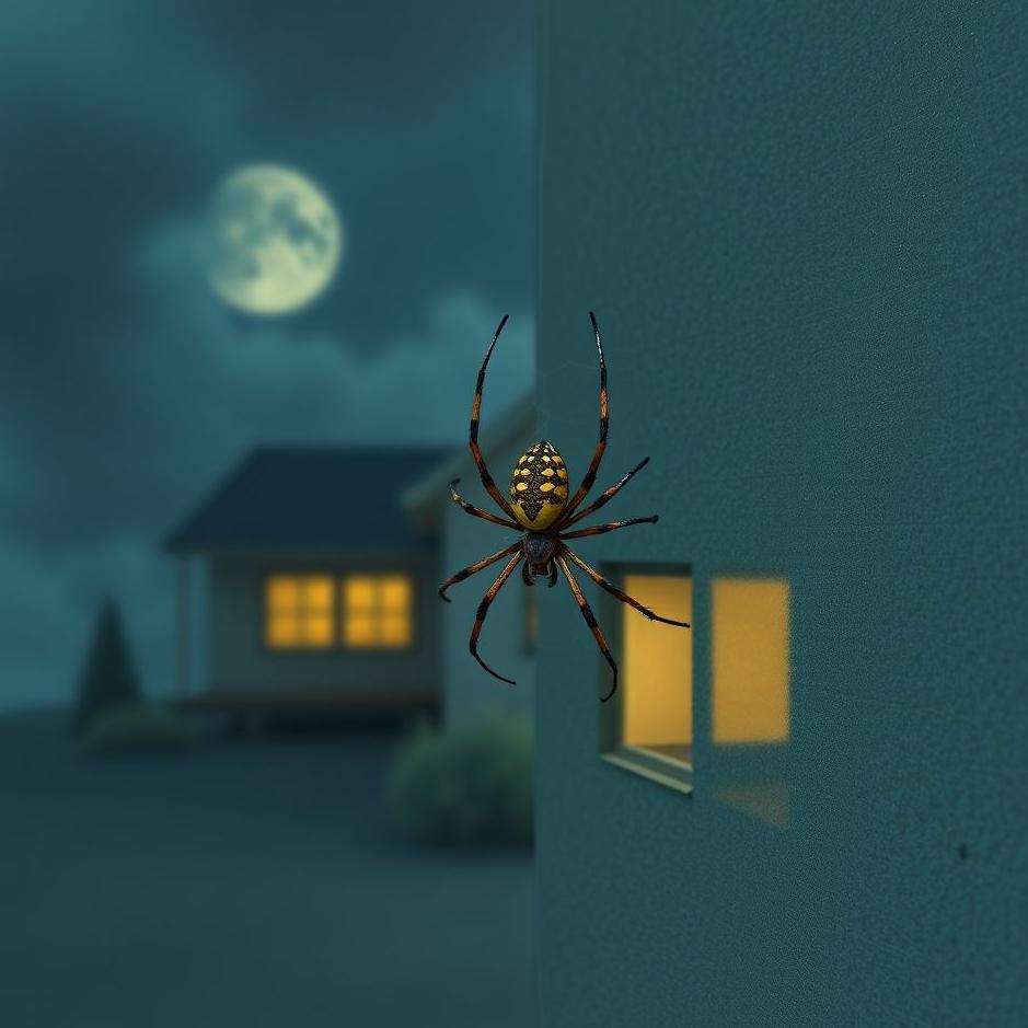 Dream : A spider on the wall of the house in a dream