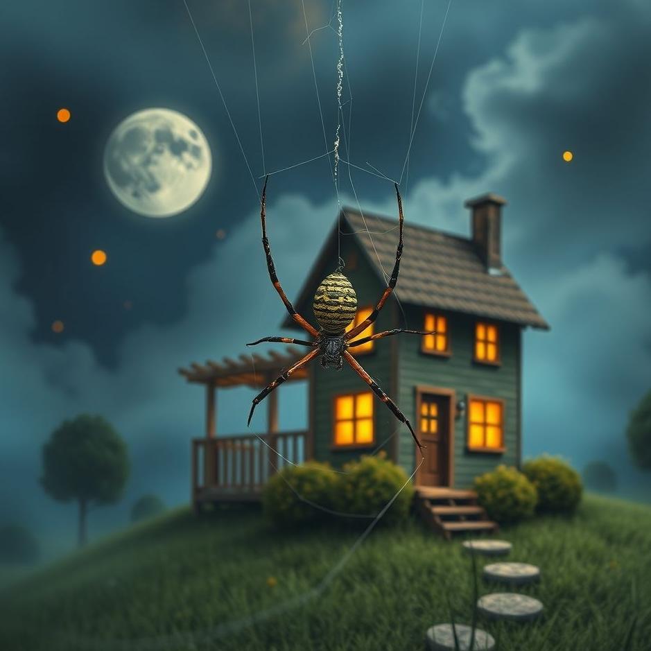 Dream : A spider tying a house in a dream