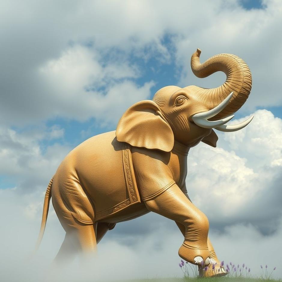 Dream : A statue of an elephant in a dream