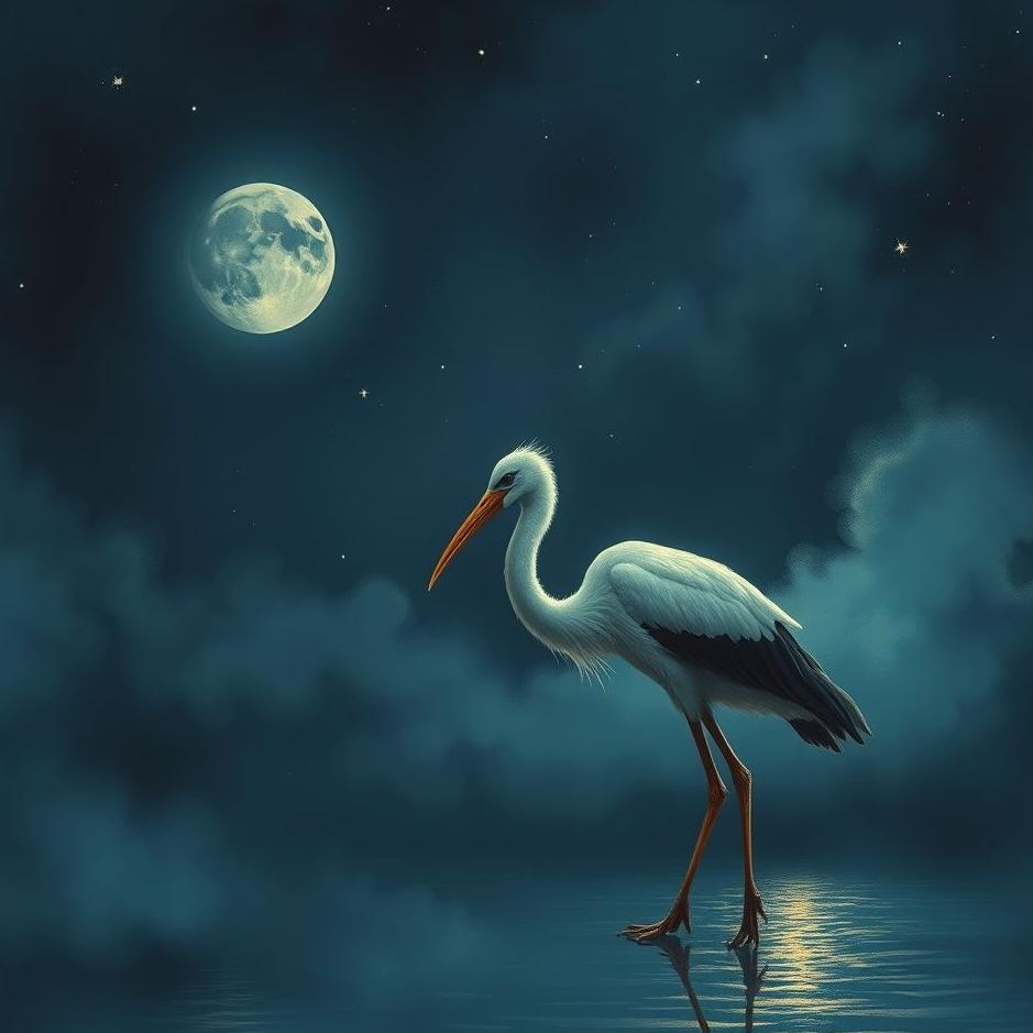 Dream Dictionary : A stork at night in a dream